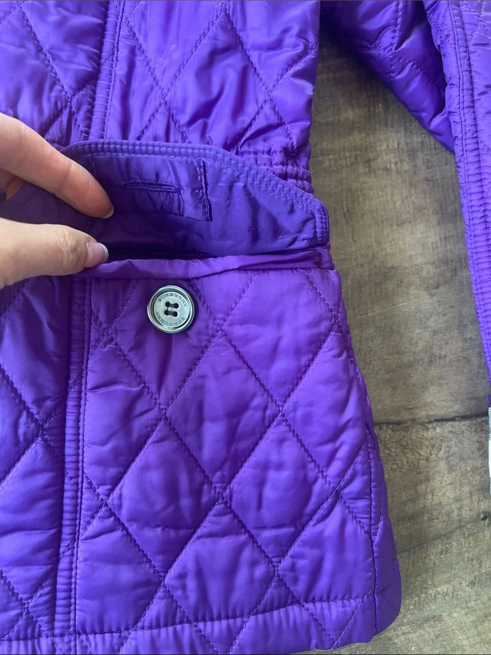 Burberry Girls' Quilted Hooded Jacket in Purple